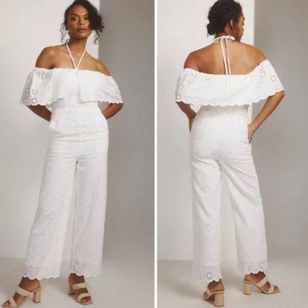 Maeve Anthropologie Athena eyelet jumpsuit